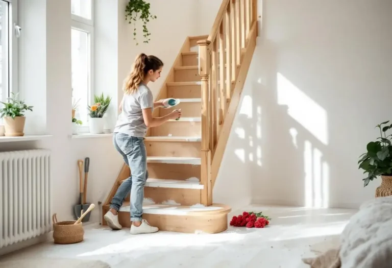 peinture bois escalier